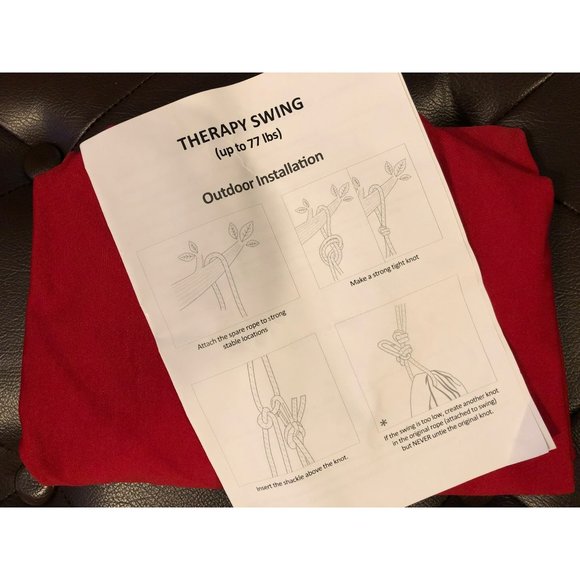 Quility Therapy Sensory Swing, New, Red, up to 77lbs, Indoor/Outdoor - Picture 2 of 4